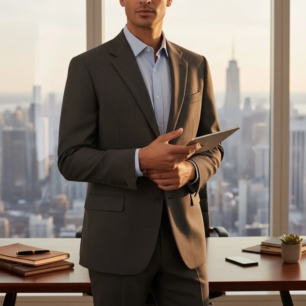 Brooks Brothers 346 Wool Charcoal Gray Glen Check Mens Sport Coat Blazer 44L